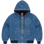Corteiz Geprägte C-Star Denim Arbeitsjacke Blau