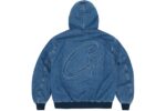 Corteiz Geprägte C-Star Denim Arbeitsjacke Blau – Bild 2